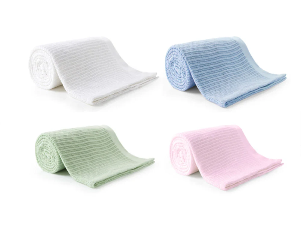 [41777394319] New 100% Cotton Thermal Cellular Blanket Light Weight Adult Soft Luxury Sky Blue