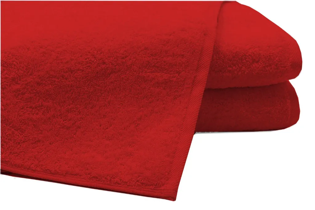 Pack of 2 Extra Large Bath Sheets100% Cotton Towels Jumbo Size COLOUR Red