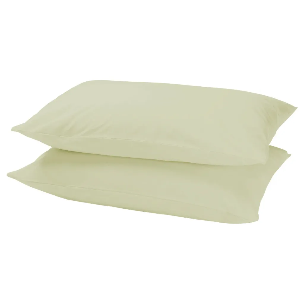 [39420720873542] 2X PILLOW CASE LUXURY CASES POLY COTTON HOUSEWIFE PAIR PACK BEDROOM PILLOWCOVER (Cream)