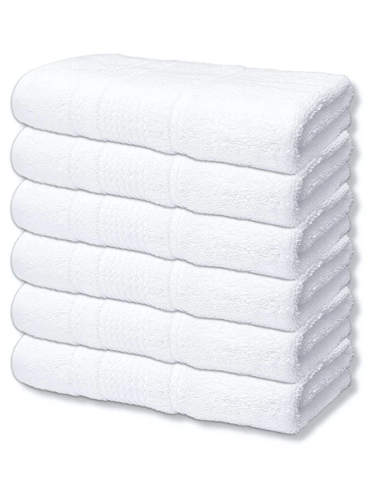 [39392413909062] White Hand Towels Packs Pure Egyptian Collection Ringspun Cotton 550 GSM Bathroom Towels - Ultra Soft Highly Absorbent - Quick Drying Spa Salon Sports (Pack of 2)