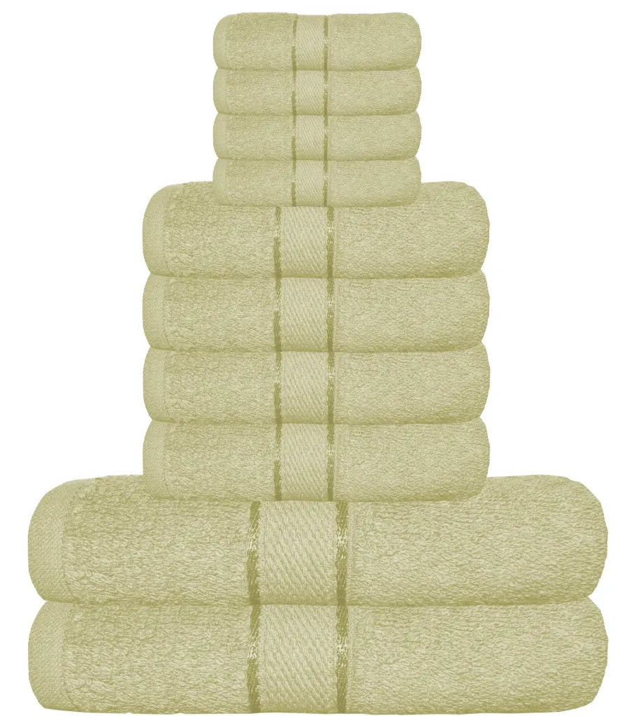[39333158453318] Soft Cotton Towels Bale Set 10 Pcs (Cream)