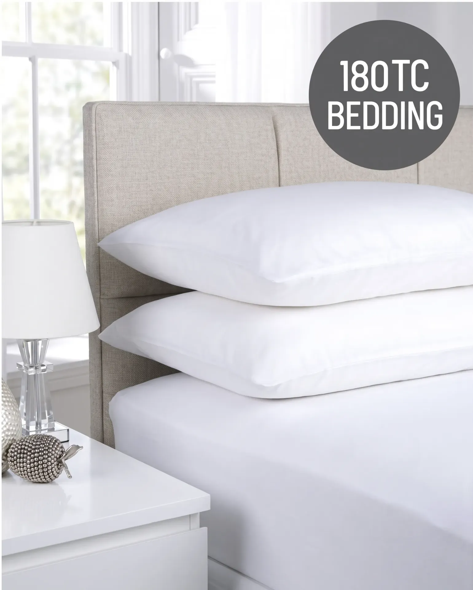 180TC Hotel Quality  (Flat Sheets and Pillowcases) (Double, Pillowcase, One Piece)