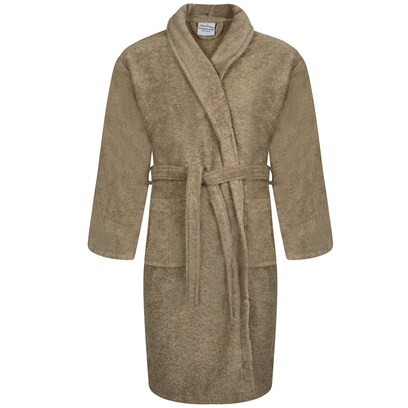 [12112035381318] Egyptian Shawl Collar Bath Robes | Latte
