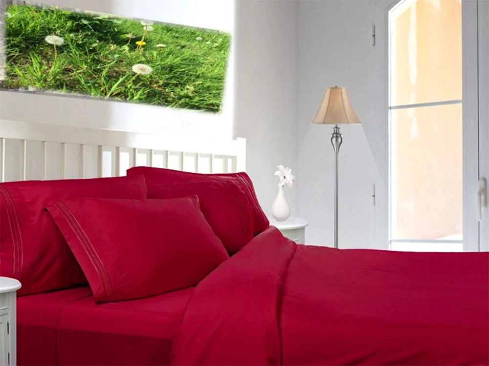 [6638489075782] Extra Deep 16" Percale Fitted Sheets Single Double King (Double, Cerise Pink)