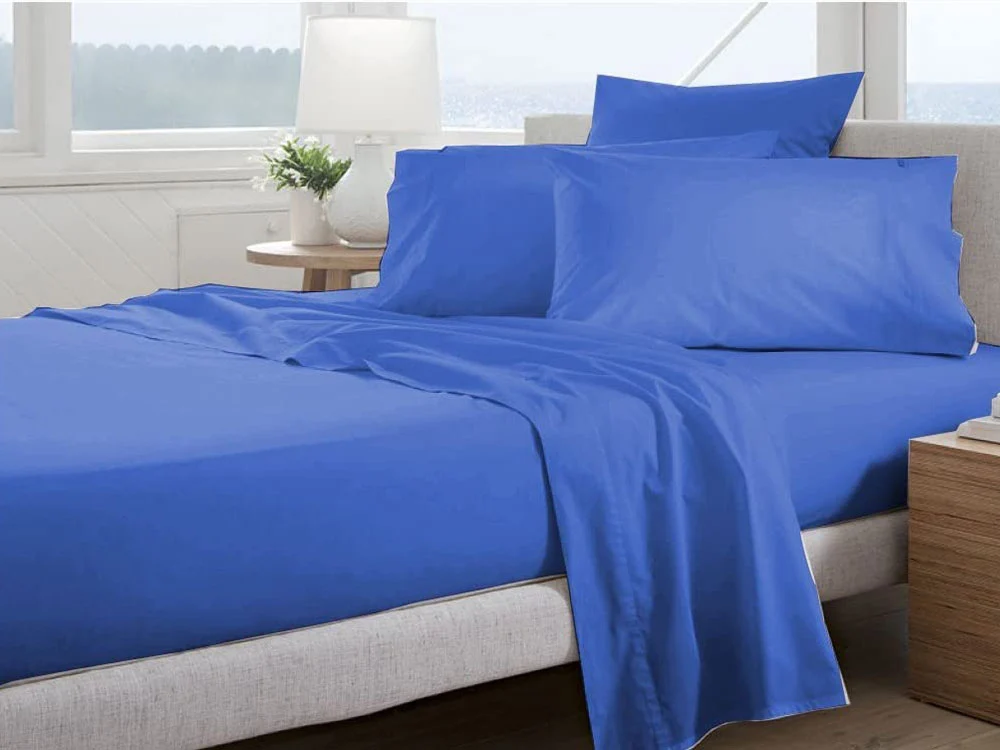[6637419692102] Extra Deep 16" Percale Fitted Sheets Single Double King