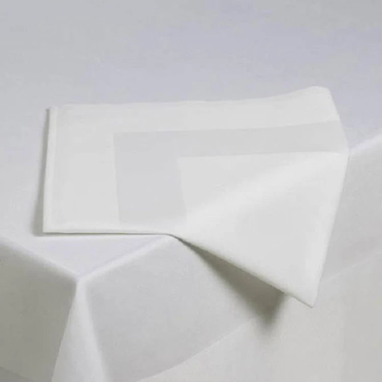 [6607478456390] 100% Cotton White Superior Satin Band Napkins