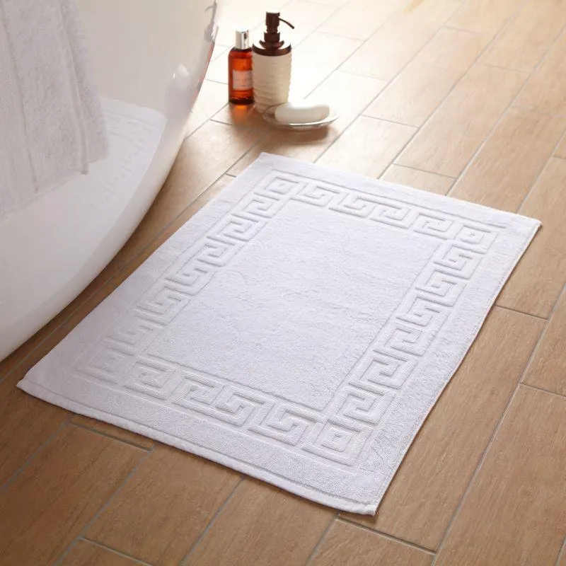 [39329928773702] Greek Key 100% Cotton Bath Mat 750gsm
