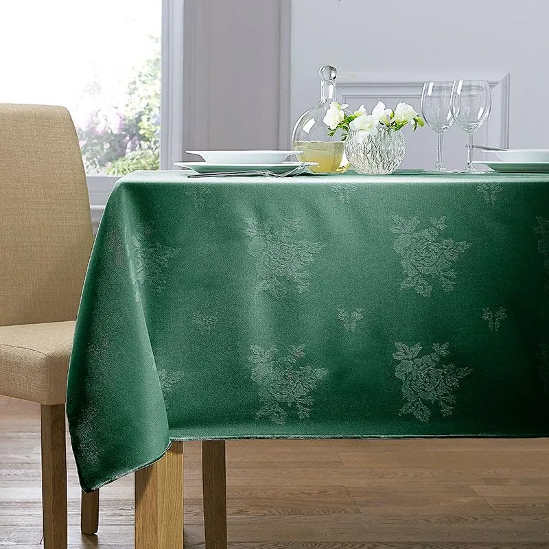 [39329909080134] Gold Damask Rose Table Cloth 100% Polyester (Gold / 108" Circular (274cm) - Pack of 3)