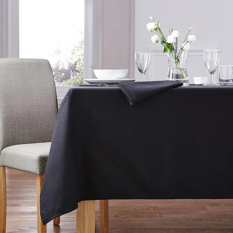 [39329438203974] 100% Polyester Plain Table Cloth - Black (108" Black Circular (274cm) - Pack of 3)