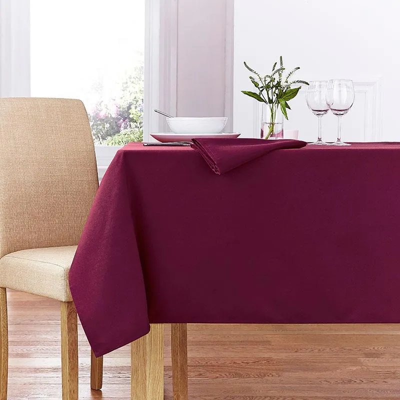100% Polyester Plain Table Cloth - Burgundy
