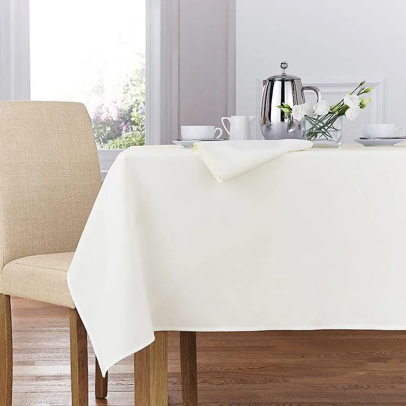 100% Polyester Plain Table Cloth - Ivory