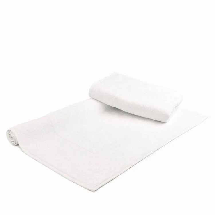 [29155032072262] Picture Frame Bath Mat in White 750 GSM (Pack of 2)
