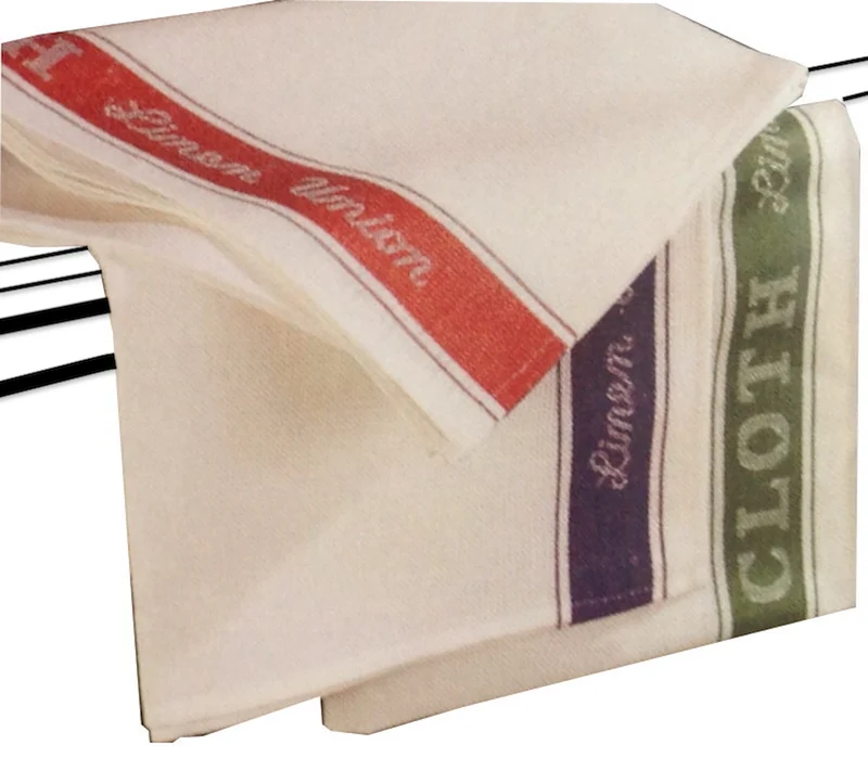 [20785054548038] Linen Union Glass Cloths (Red, Box of 120)